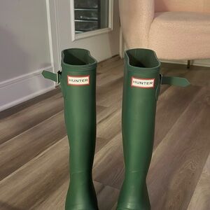 Hunter Green Tall Rain Boots